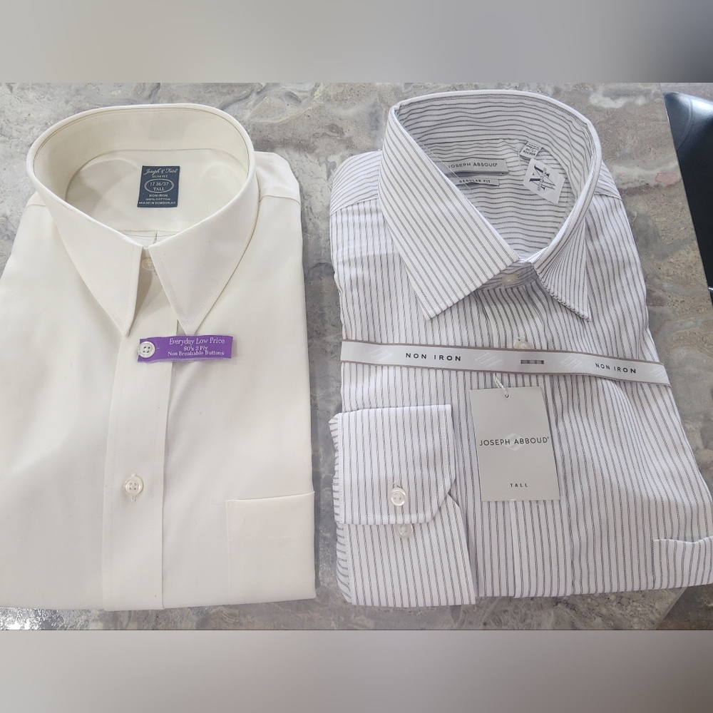 Joseph & Feiss and Joseph Abboud dress shirts  Tall 17. 36/37. NEW